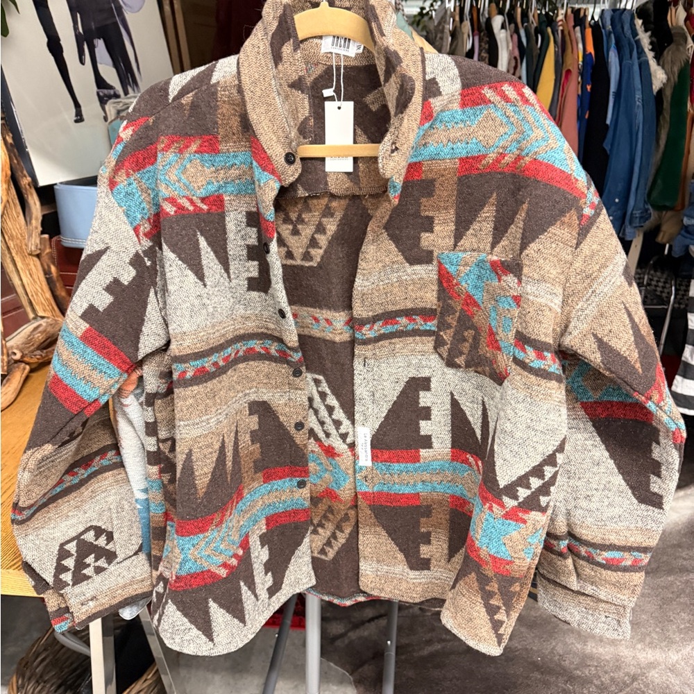 Tribal Patterned Utility Jacket NWT - image 4